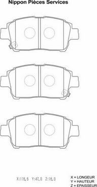 NPS T360A116 - Kit pastiglie freno, Freno a disco autozon.pro