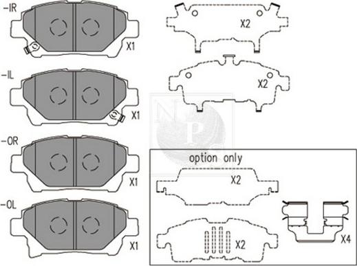 NPS T360A126 - Kit pastiglie freno, Freno a disco autozon.pro