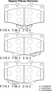 NPS T360A85 - Kit pastiglie freno, Freno a disco autozon.pro