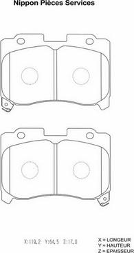 NPS T360A83 - Kit pastiglie freno, Freno a disco autozon.pro