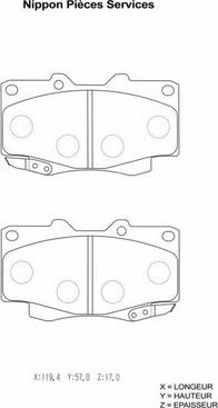 NPS T360A38 - Kit pastiglie freno, Freno a disco autozon.pro