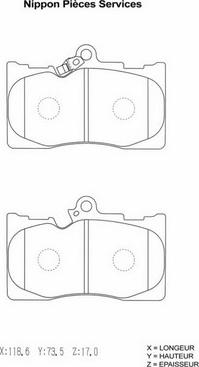 NPS T360A79 - Kit pastiglie freno, Freno a disco autozon.pro