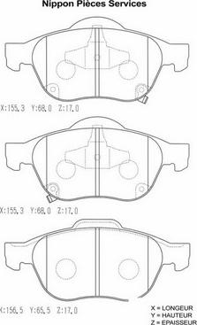 NPS T360A77 - Kit pastiglie freno, Freno a disco autozon.pro