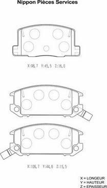 NPS T361A09 - Kit pastiglie freno, Freno a disco autozon.pro