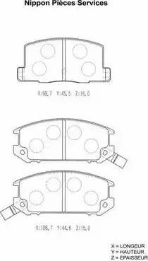 NPS T361A04 - Kit pastiglie freno, Freno a disco autozon.pro