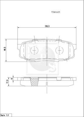 NPS T361A35 - Kit pastiglie freno, Freno a disco autozon.pro