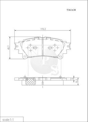 NPS T361A38 - Kit pastiglie freno, Freno a disco autozon.pro