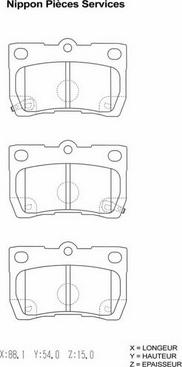 NPS T361A32 - Kit pastiglie freno, Freno a disco autozon.pro