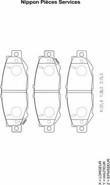 NPS T361A20 - Kit pastiglie freno, Freno a disco autozon.pro