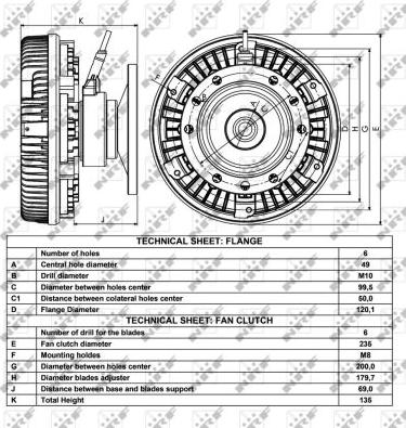 NRF 49016 - Giunto di collegamento, Ventilatore radiatore autozon.pro