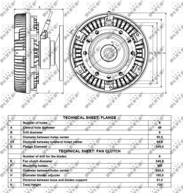 NRF 49160 - Giunto di collegamento, Ventilatore radiatore autozon.pro