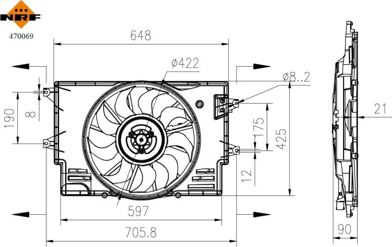 NRF 470069 - Ventola, Raffreddamento motore autozon.pro