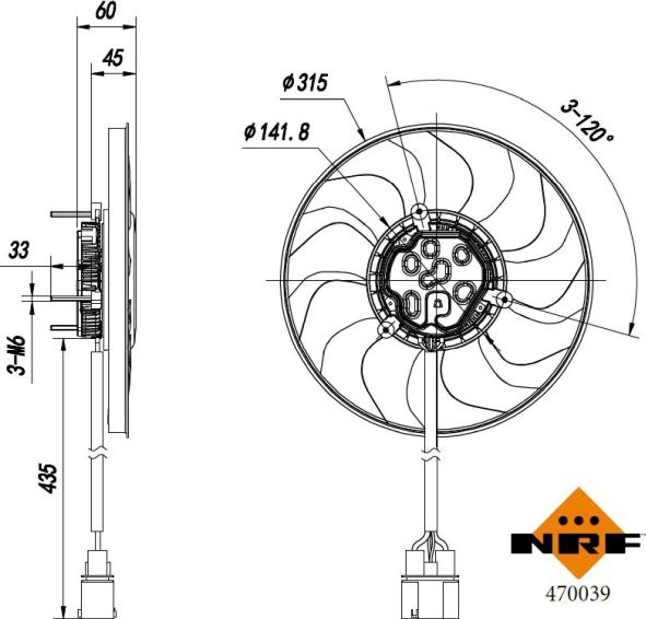 NRF 470039 - Ventola, Raffreddamento motore autozon.pro