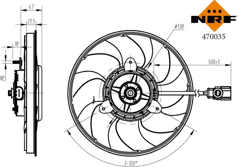 NRF 470035 - Ventola, Raffreddamento motore autozon.pro