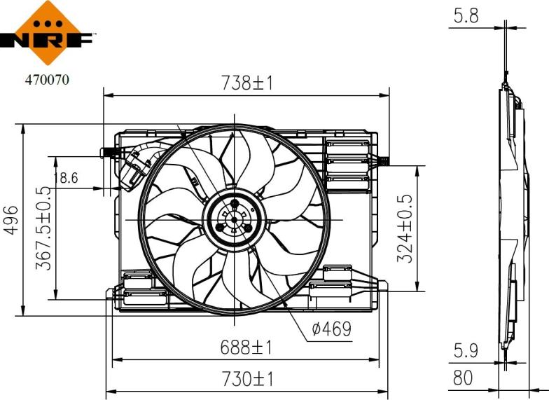 NRF 470070 - Ventola, Raffreddamento motore autozon.pro