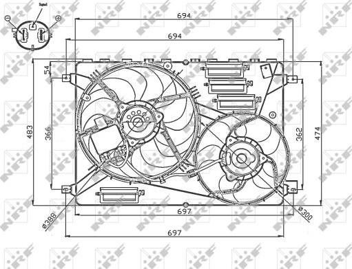 NRF 47754 - Ventola, Raffreddamento motore autozon.pro