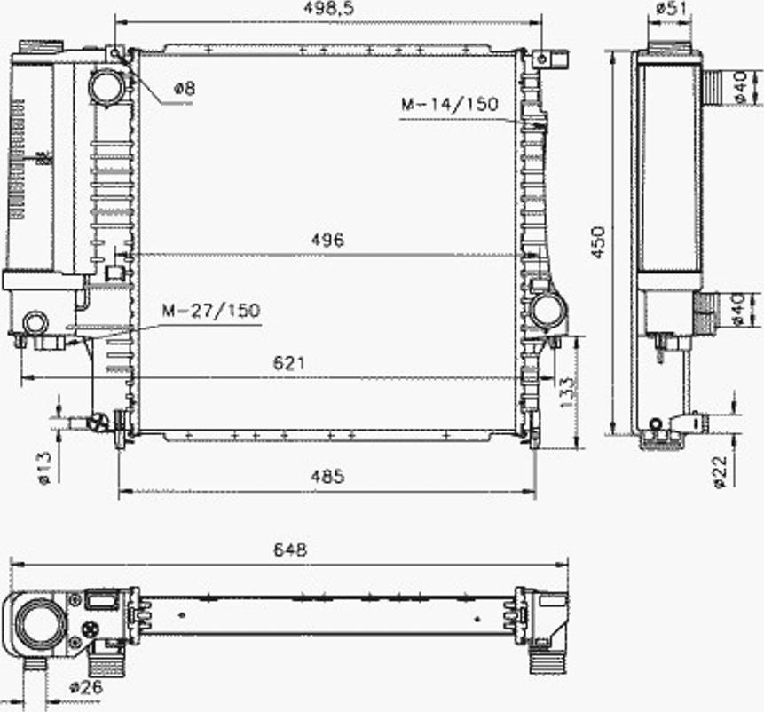 NRF 51360 - Radiatore, Raffreddamento motore autozon.pro