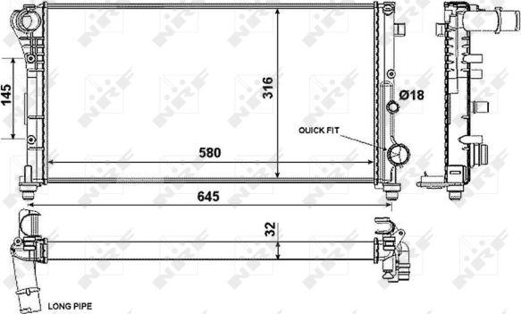 NRF 58376 - Radiatore, Raffreddamento motore autozon.pro