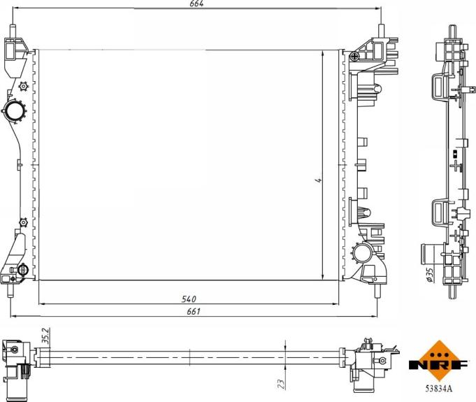 NRF 53834A - Radiatore, Raffreddamento motore autozon.pro