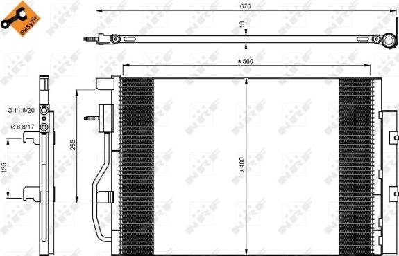 NRF 350044 - Condensatore, Climatizzatore autozon.pro