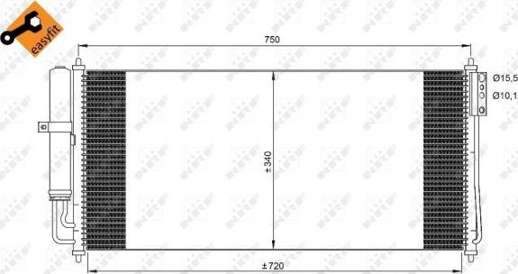 NRF 350215 - Condensatore, Climatizzatore autozon.pro