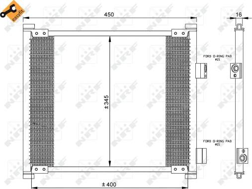 NRF 35357 - Condensatore, Climatizzatore autozon.pro