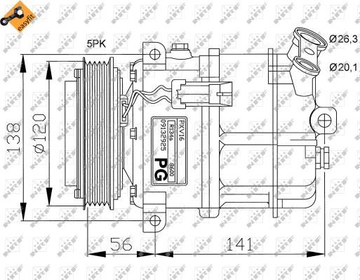 NRF 32117G - Compressore, Climatizzatore autozon.pro