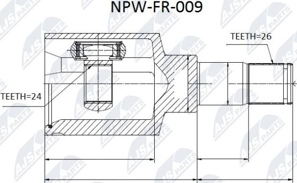 NTY NPW-FR-009 - Kit giunti, Semiasse autozon.pro