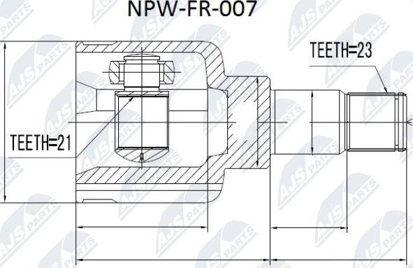 NTY NPW-FR-007 - Kit giunti, Semiasse autozon.pro