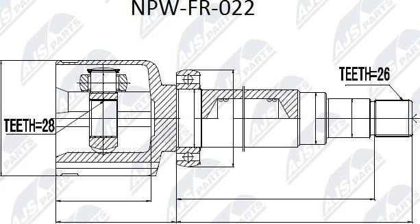 NTY NPW-FR-022 - Kit giunti, Semiasse autozon.pro