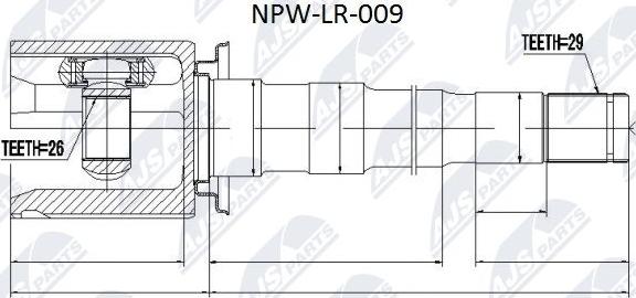 NTY NPW-LR-009 - Kit giunti, Semiasse autozon.pro