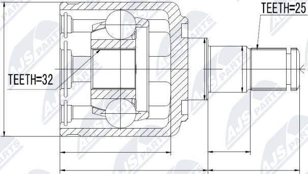 NTY NPW-LR-002 - Kit giunti, Semiasse autozon.pro