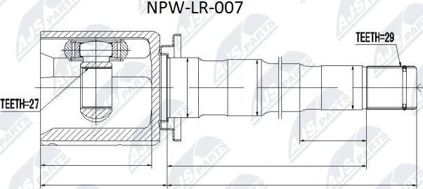 NTY NPW-LR-007 - Kit giunti, Semiasse autozon.pro