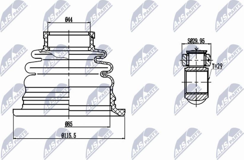 NTY NPW-MS-041 - Kit giunti, Semiasse autozon.pro