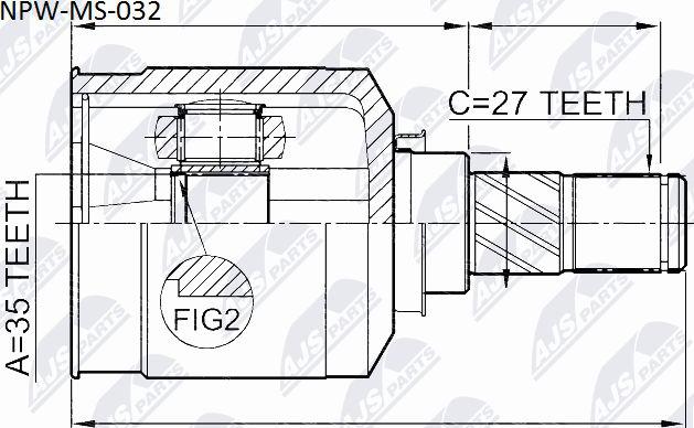 NTY NPW-MS-032 - Kit giunti, Semiasse autozon.pro