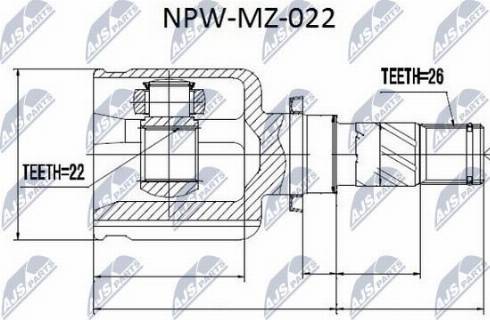 NTY NPW-MZ-022 - Kit giunti, Semiasse autozon.pro