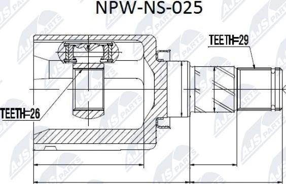 NTY NPW-NS-025 - Kit giunti, Semiasse autozon.pro