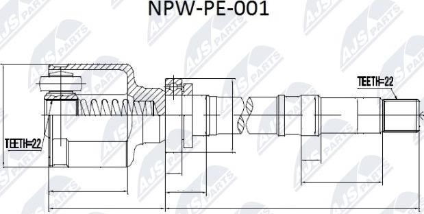 NTY NPW-PE-001 - Kit giunti, Semiasse autozon.pro