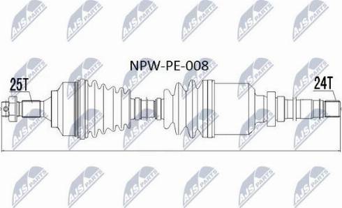 NTY NPW-PE-008 - Albero motore / Semiasse autozon.pro