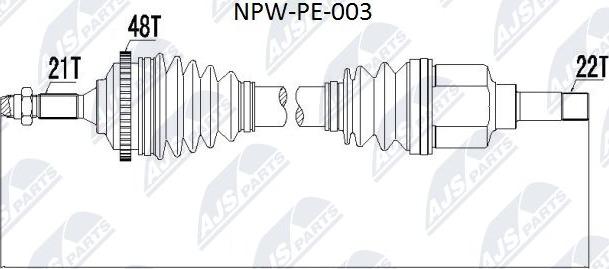 NTY NPW-PE-003 - Albero motore / Semiasse autozon.pro