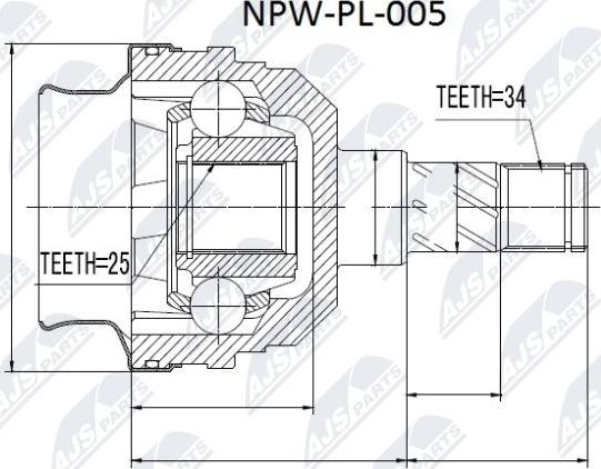 NTY NPW-PL-005 - Kit giunti, Semiasse autozon.pro