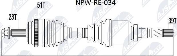 NTY NPW-RE-034 - Albero motore / Semiasse autozon.pro