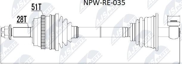 NTY NPW-RE-035 - Albero motore / Semiasse autozon.pro