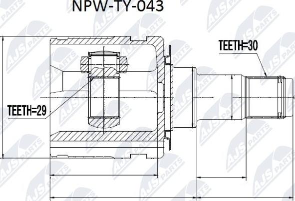 NTY NPW-TY-043 - Kit giunti, Semiasse autozon.pro