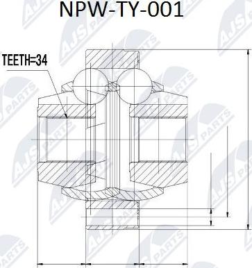 NTY NPW-TY-001 - Kit giunti, Semiasse autozon.pro