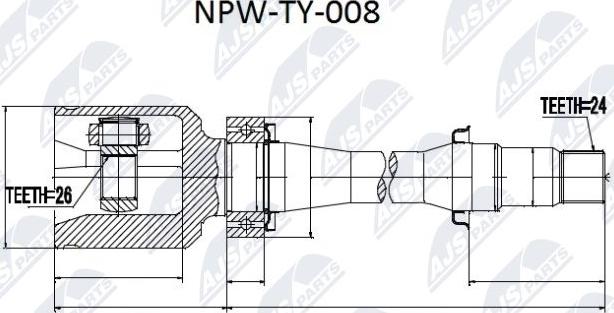 NTY NPW-TY-008 - Kit giunti, Semiasse autozon.pro