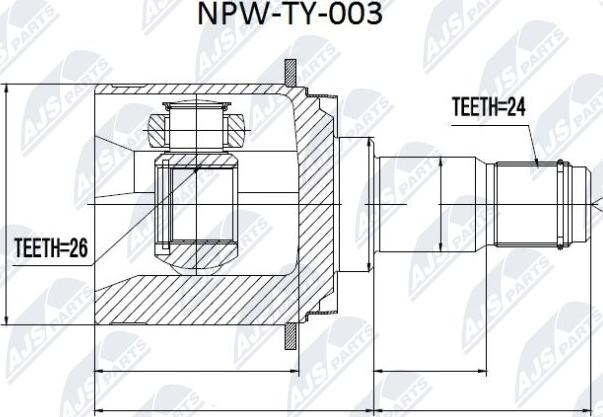 NTY NPW-TY-003 - Kit giunti, Semiasse autozon.pro