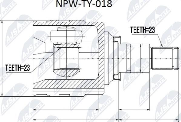 NTY NPW-TY-018 - Kit giunti, Semiasse autozon.pro