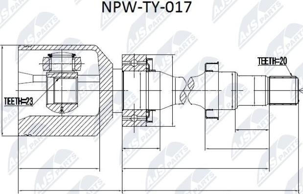 NTY NPW-TY-017 - Kit giunti, Semiasse autozon.pro