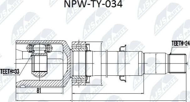 NTY NPW-TY-034 - Kit giunti, Semiasse autozon.pro